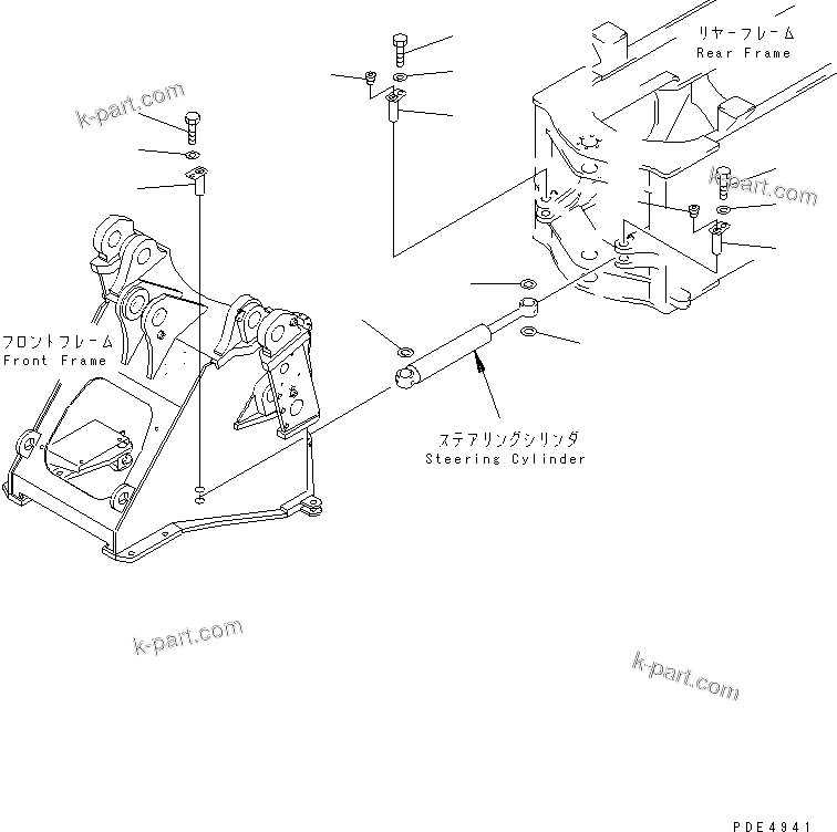Komatsu parts book diagram for WF450-3 S/N 54001-UP: STEERING CYLINDER (MOUNTING PIN)