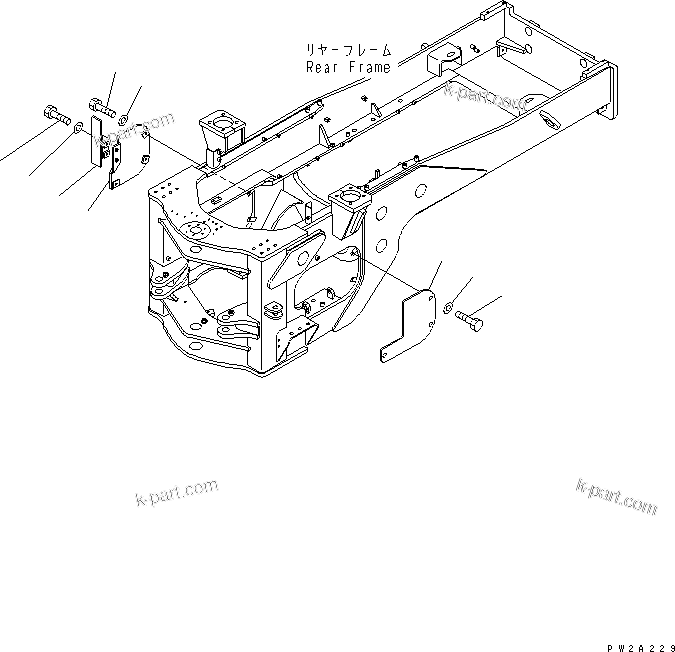 Komatsu parts book diagram for WF450-3 S/N 54001-UP: LOCK AND COVER (FRAME COVER)