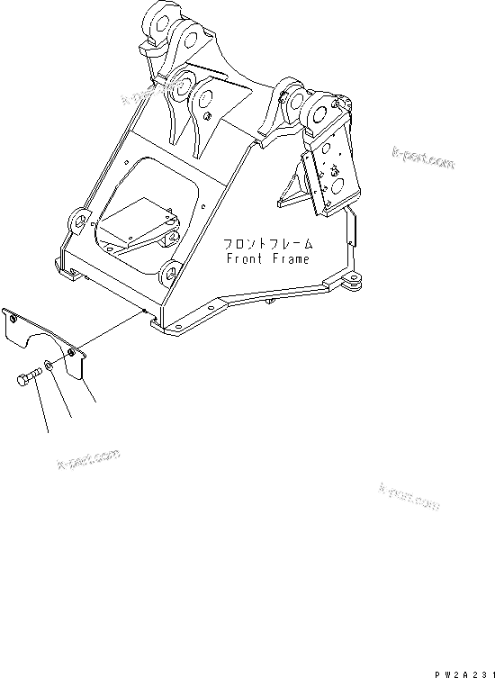Komatsu parts book diagram for WF450-3 S/N 54001-UP: LOCK AND COVER (FRONT FRAME COVER)