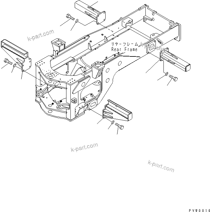 Komatsu parts book diagram for WF450-3 S/N 54001-UP: LOCK AND COVER (WHEEL CLEANER)
