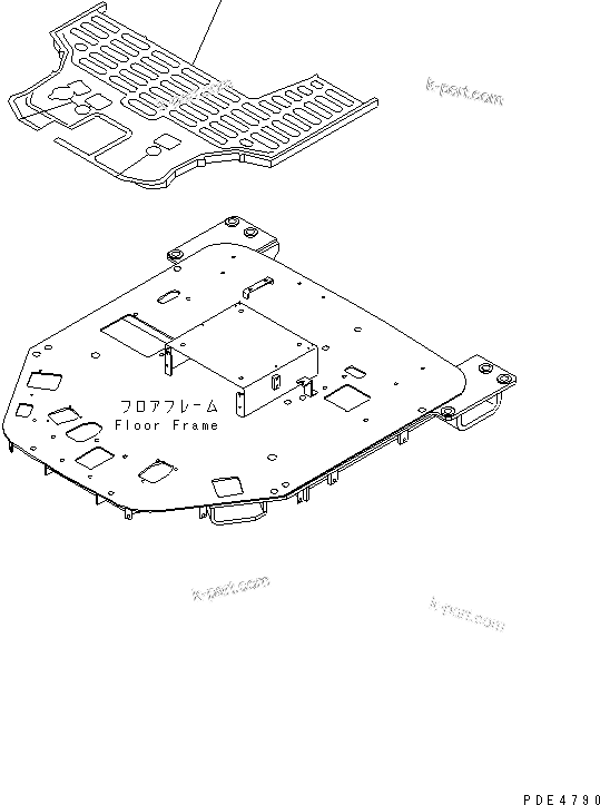 Komatsu parts book diagram for WF450-3 S/N 54001-UP: FLOOR MAT