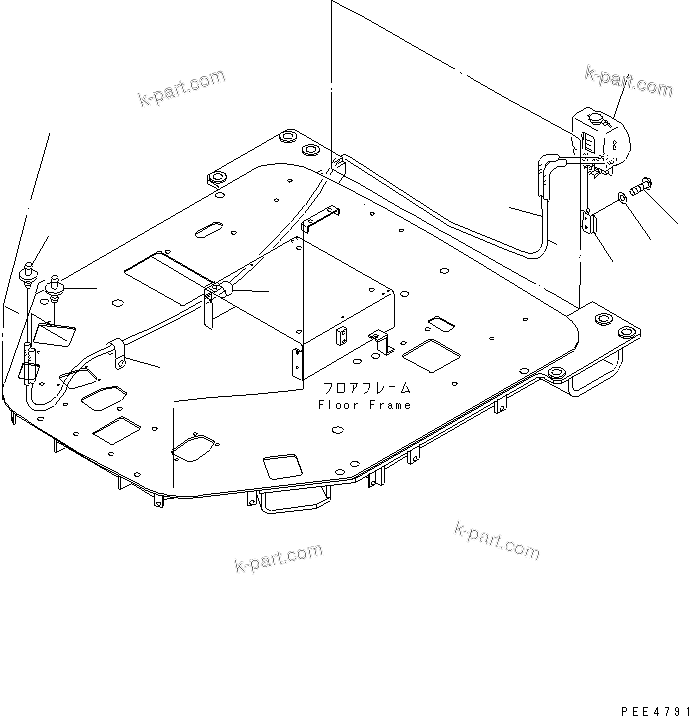 Komatsu parts book diagram for WF450-3 S/N 54001-UP: WASHER TANK