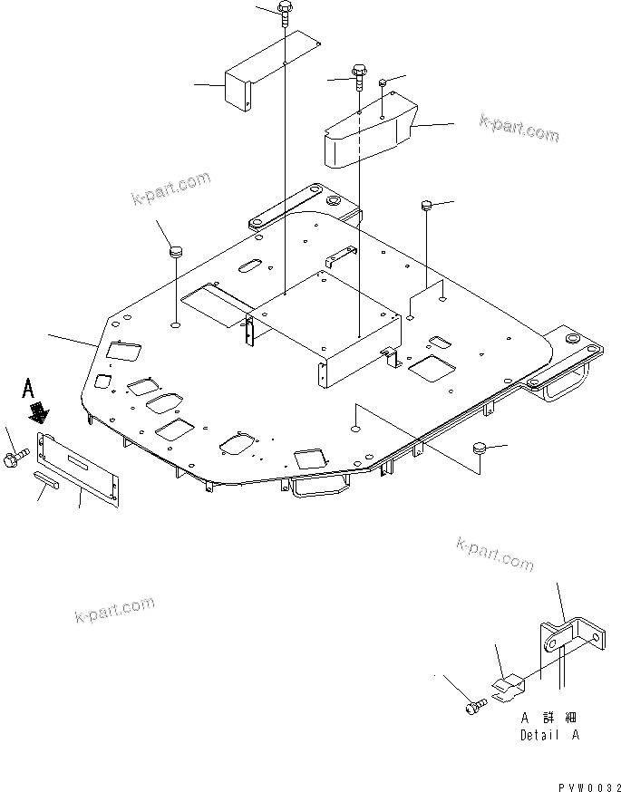 Komatsu parts book diagram for WF450-3 S/N 54001-UP: FLOOR (FLOOR FRAME)