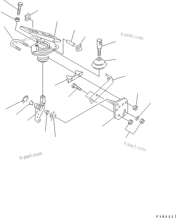 Komatsu parts book diagram for WF450-3 S/N 54001-UP: ACCELERATOR PEDAL