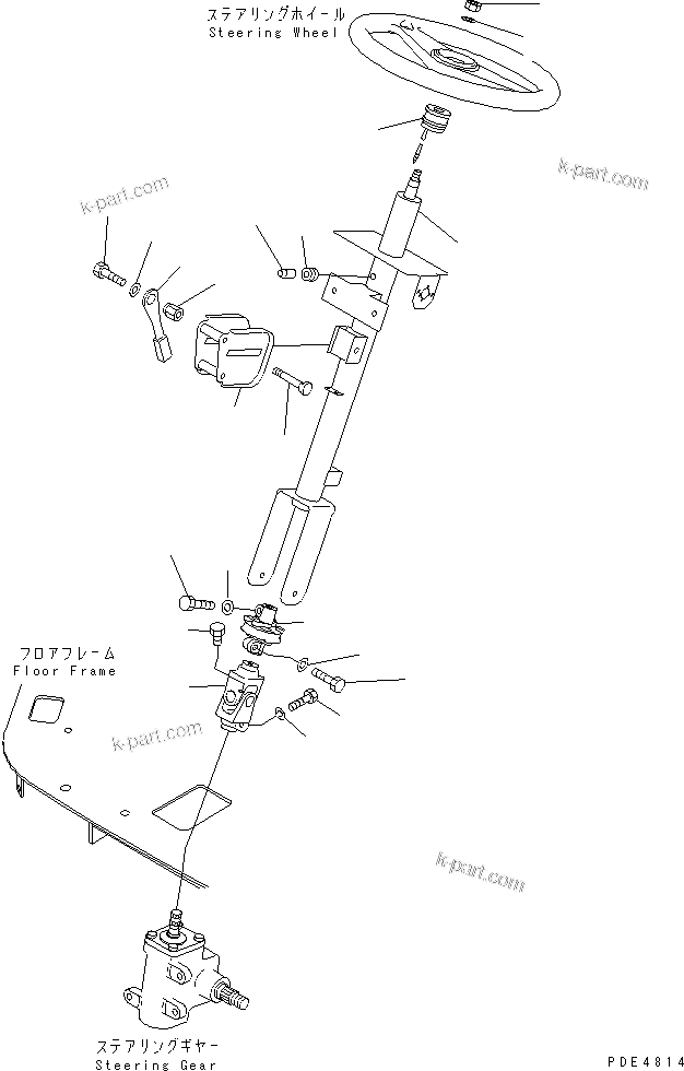 Komatsu parts book diagram for WF450-3 S/N 54001-UP: STEERING WHEEL AND COLUMN (INNER PARTS)