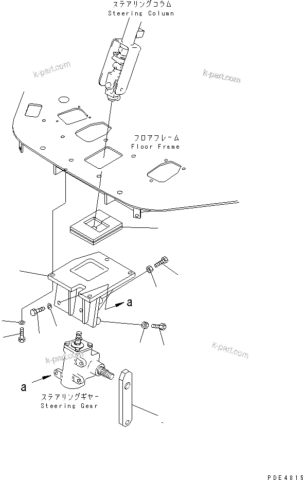 Komatsu parts book diagram for WF450-3 S/N 54001-UP: STEERING WHEEL AND COLUMN (COVER AND BRACKET)