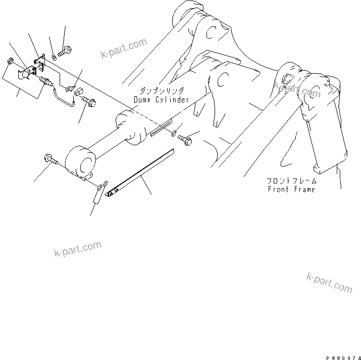 Komatsu parts book diagram for WF450-3 S/N 54001-UP: BUCKET POSITIONER