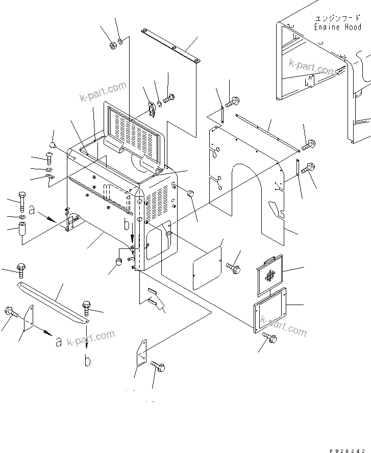 Komatsu parts book diagram for WF450-3 S/N 54001-UP: BULKHEAD(#54001-54099)