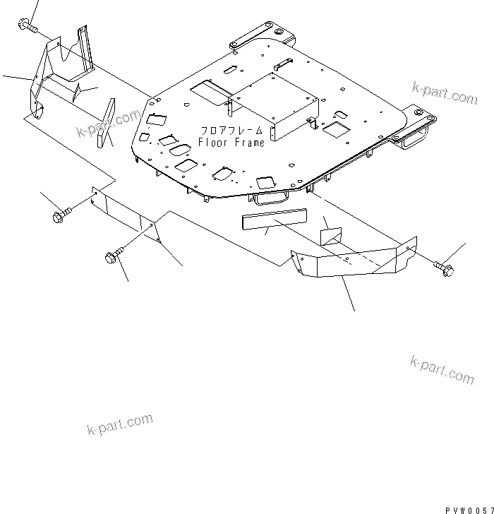 Komatsu parts book diagram for WF450-3 S/N 54001-UP: COVER (FOR FLOOR FRAME)