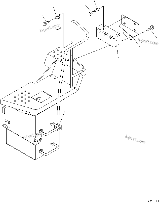 Komatsu parts book diagram for WF450-3 S/N 54001-UP: LADDER RAIL (GREASE BOX AND TOOL BOX)