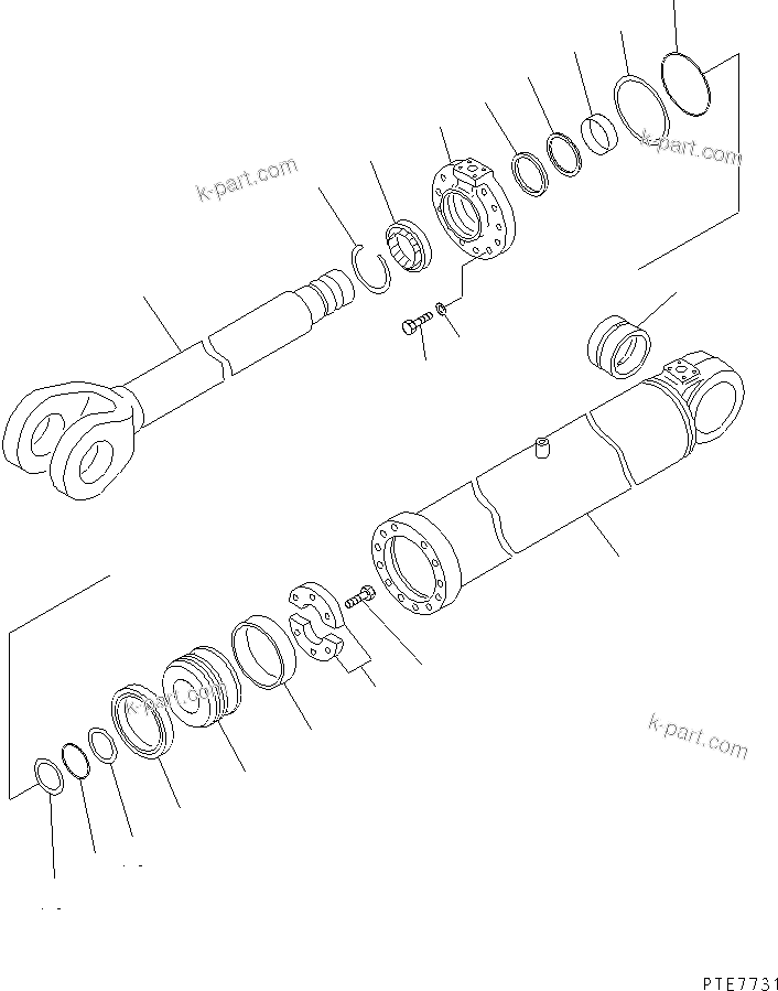 Komatsu parts book diagram for WF450-3 S/N 54001-UP: LIFT CYLINDER(#54001-54099)