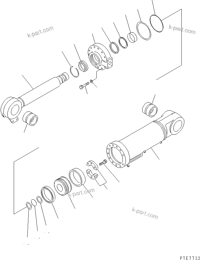 Komatsu parts book diagram for WF450-3 S/N 54001-UP: DUMP CYLINDER(#54001-54099)