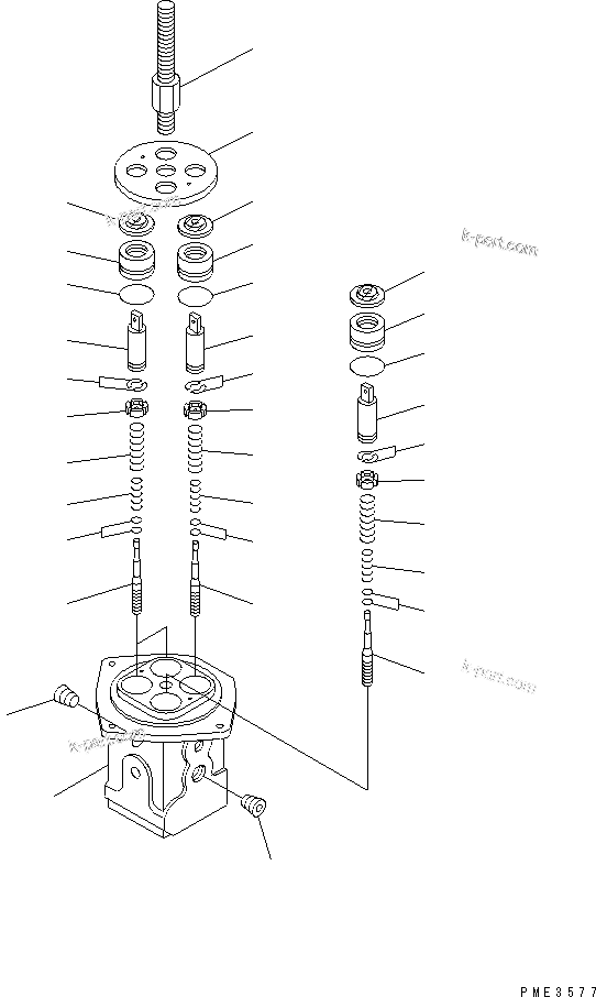 Komatsu parts book diagram for WF450-3 S/N 54001-UP: PPC VALVE