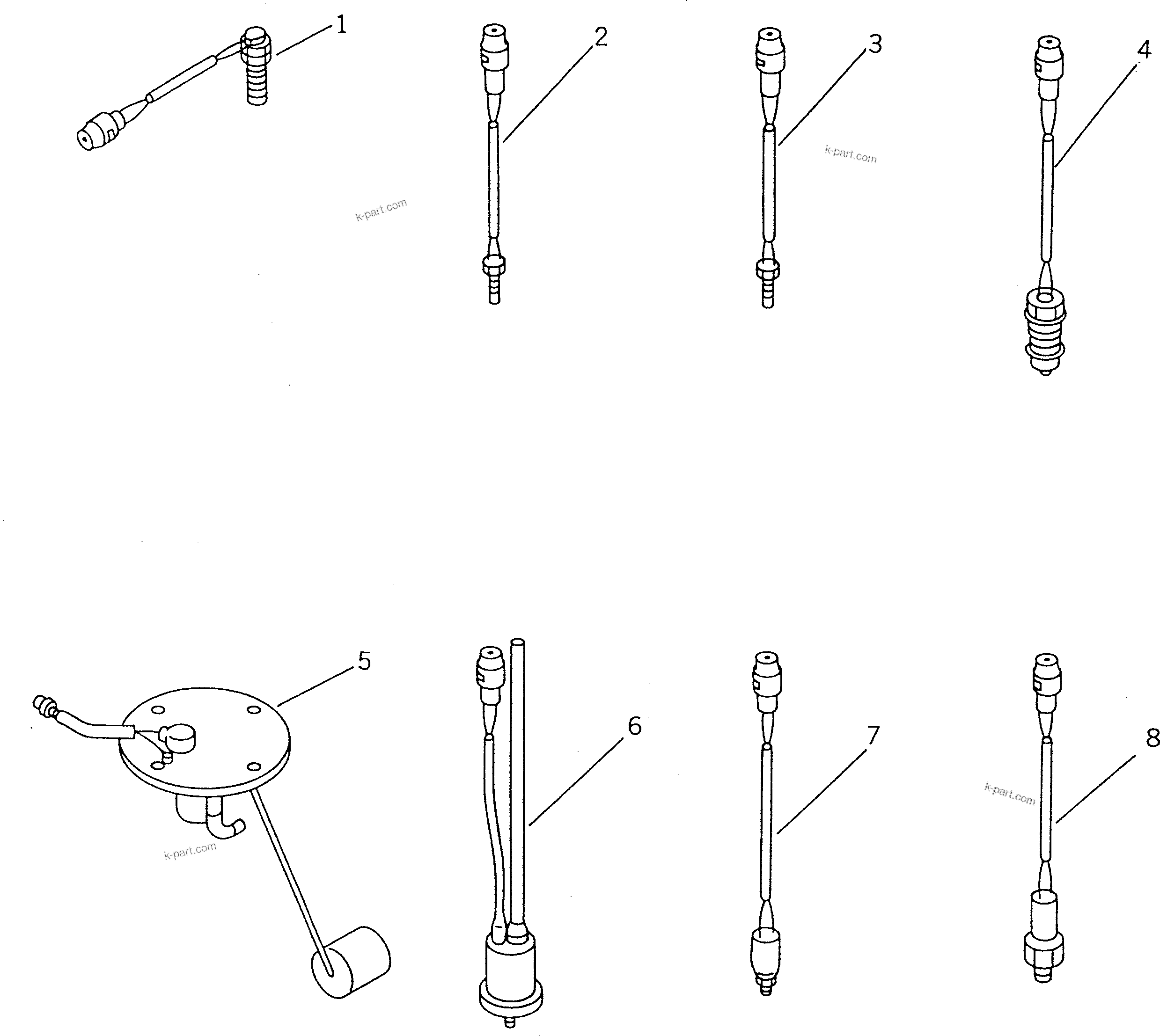 Komatsu parts book diagram for WF450T-1 S/N 10001-UP: SENSOR