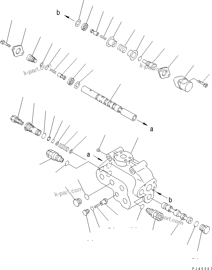 Komatsu parts book diagram for WF450T-1 S/N 10001-UP: STEERING DEMAND VALVE