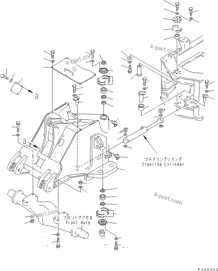 Komatsu parts book diagram for WF450T-1 S/N 10001-UP: FRONT FRAME