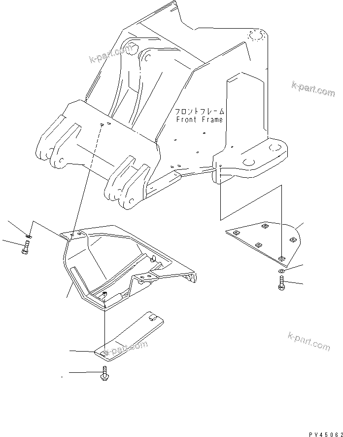 Komatsu parts book diagram for WF450T-1 S/N 10001-UP: UNDER GUARD (FRONT)