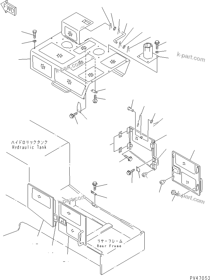 Komatsu parts book diagram for WF450T-1 S/N 10001-UP: ENGINE HOOD AND SIDE COVER(#10060-)