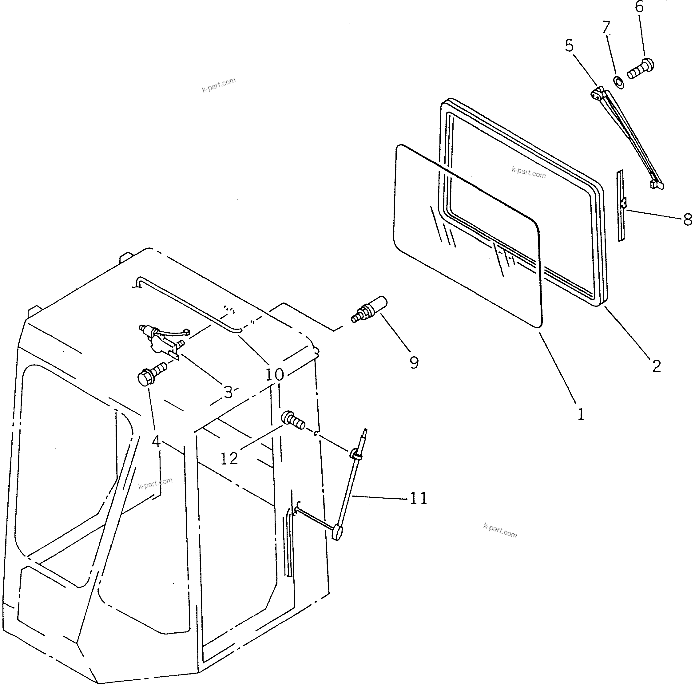 Komatsu parts book diagram for WF450T-1 S/N 10001-UP: OPERATOR'S CAB (3/6)