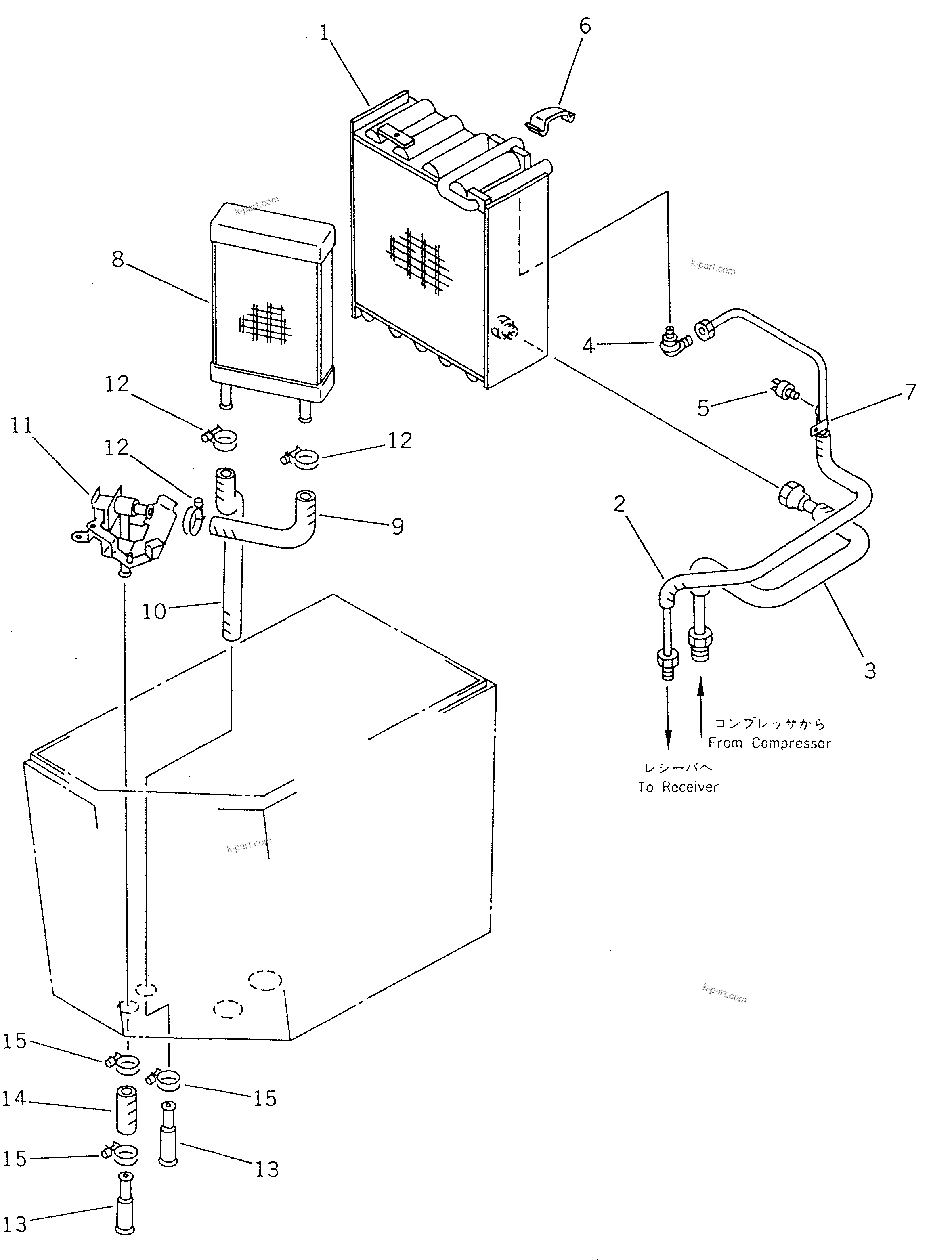 Komatsu parts book diagram for WF450T-1 S/N 10001-UP: AIR CONDITIONER UNIT (2/3)