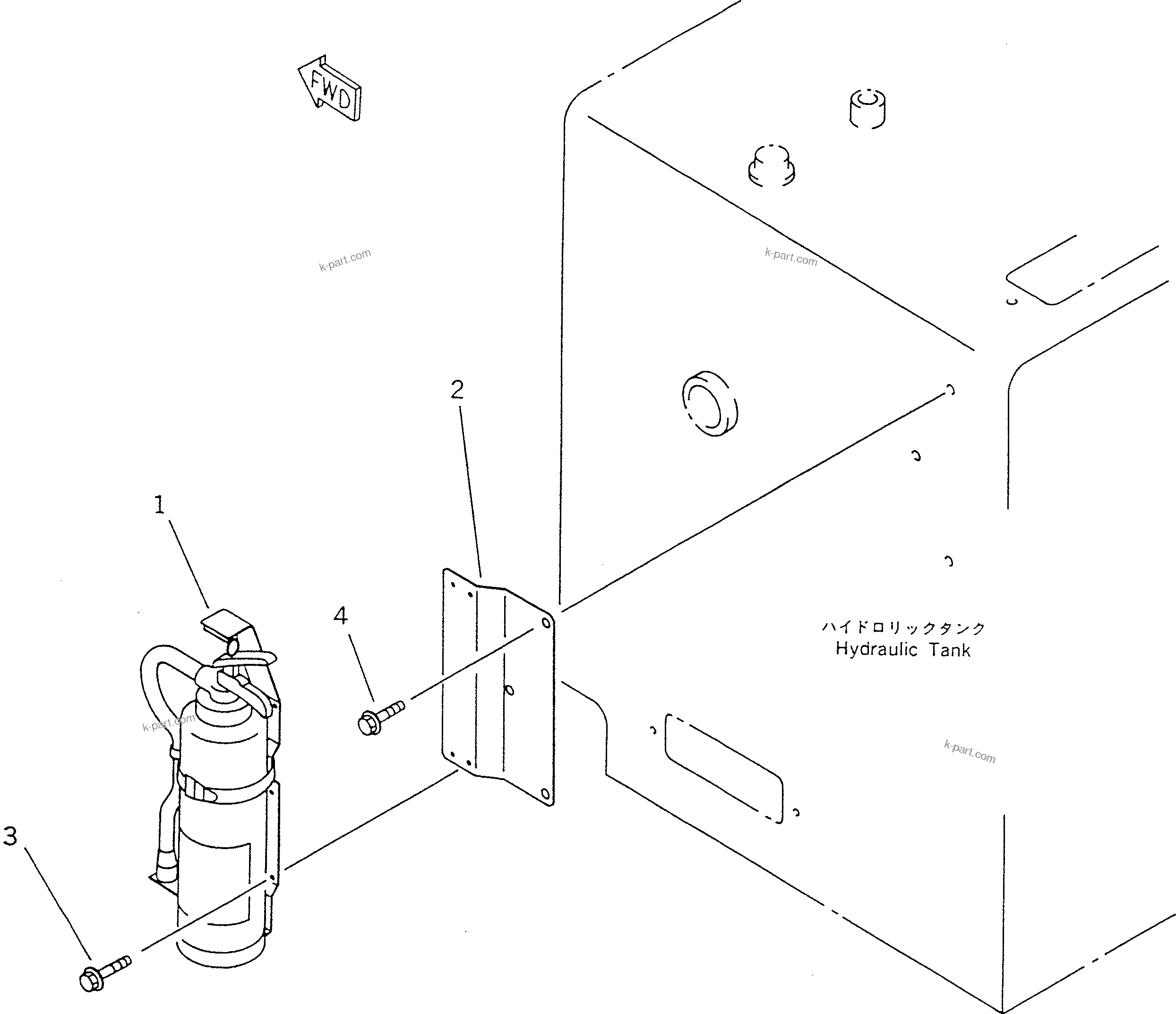Komatsu parts book diagram for WF450T-1 S/N 10001-UP: EXTINGUISHER