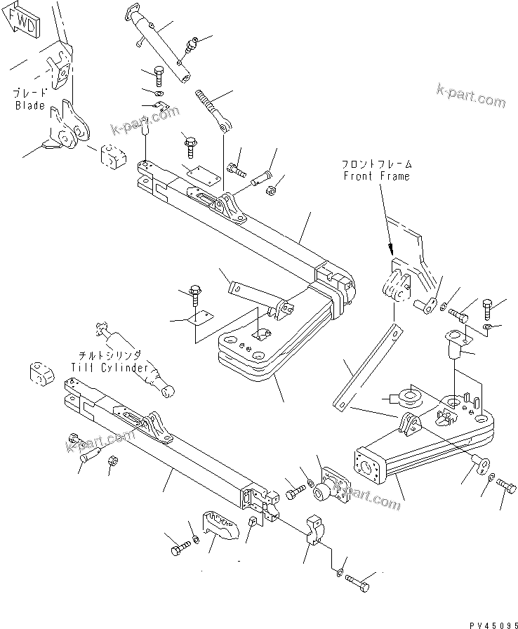 Komatsu parts book diagram for WF450T-1 S/N 10001-UP: FRAME