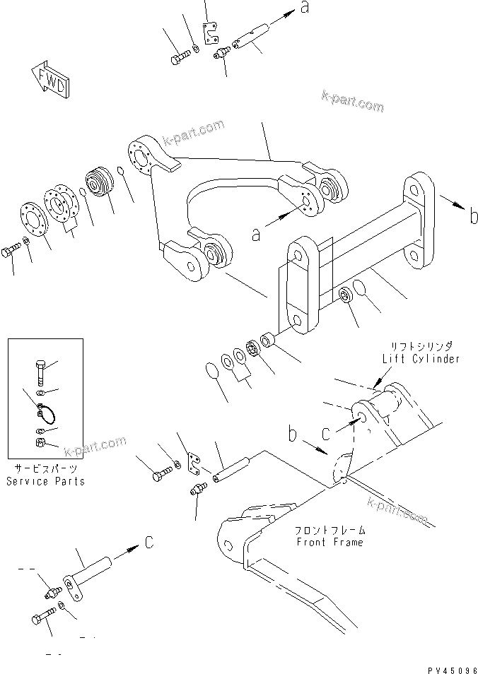 Komatsu parts book diagram for WF450T-1 S/N 10001-UP: LINK