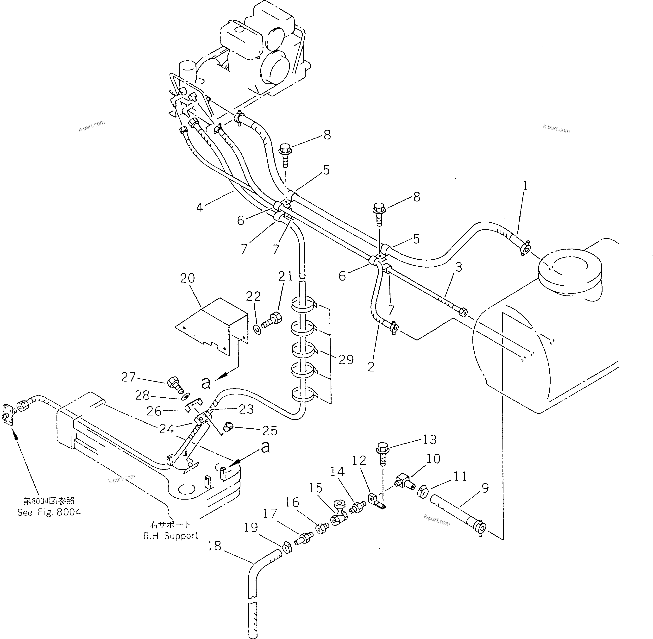 Komatsu parts book diagram for WF450T-1 S/N 10001-UP: ATOMIZER SYSTEM (3/4)