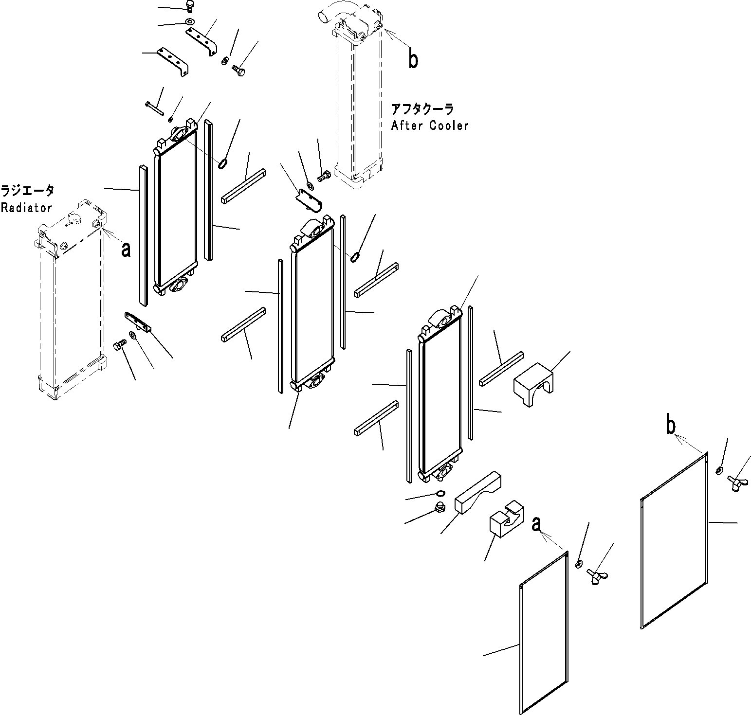 Komatsu parts book diagram for PC290-8K S/N 10001-UP ( Standard Machine ): COOLING SYSTEM, FOR MACHINE WITH AIR CONDITIONER (2/5)(#20001-)