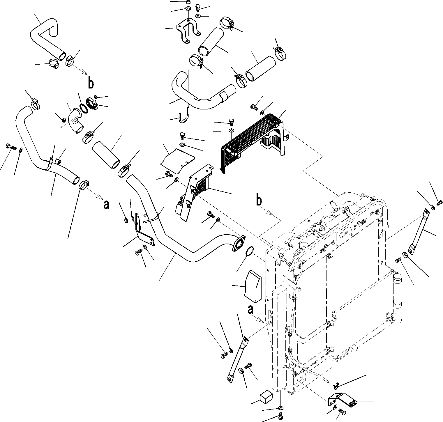 Komatsu parts book diagram for PC290-8K S/N 10001-UP ( Standard Machine ): COOLING SYSTEM, FOR MACHINE WITH AIR CONDITIONER (5/5)(#20001-)