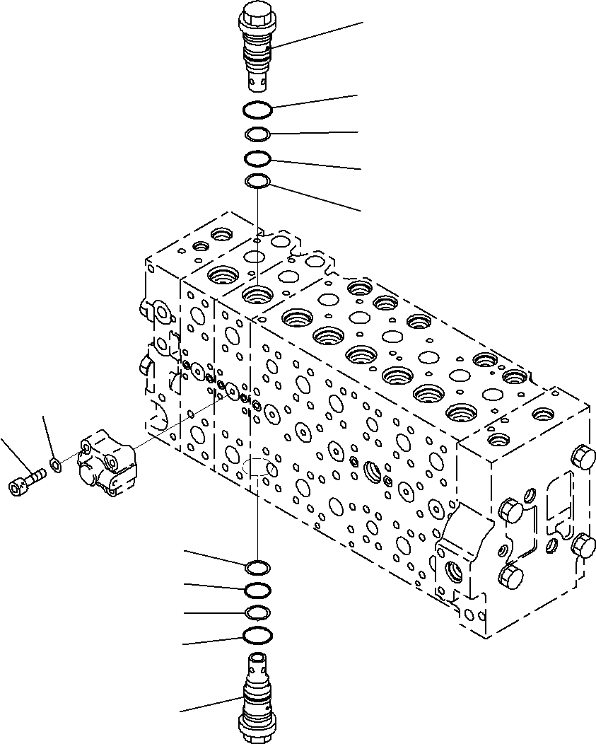 Komatsu parts book diagram for PC290-8K S/N 10001-UP ( Standard Machine ): MAIN CONTROL VALVE, FOR MACHINE WITH 1-ADDITIONAL ACTUATOR CIRCUIT (17/31)(#10001-)