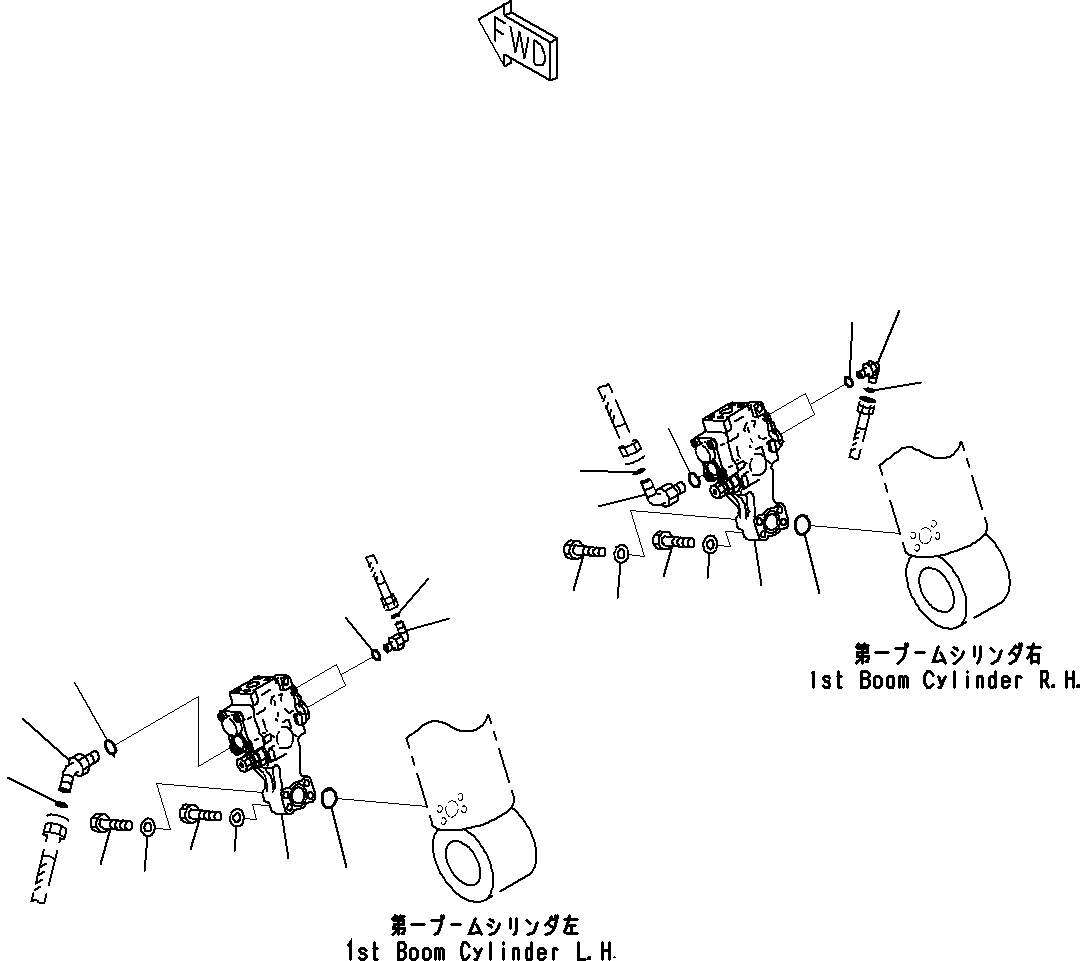 Komatsu parts book diagram for PC290-8K S/N 10001-UP ( Standard Machine ): BOOM HOLDING VALVE CIRCUIT (1/3)(#10001-)