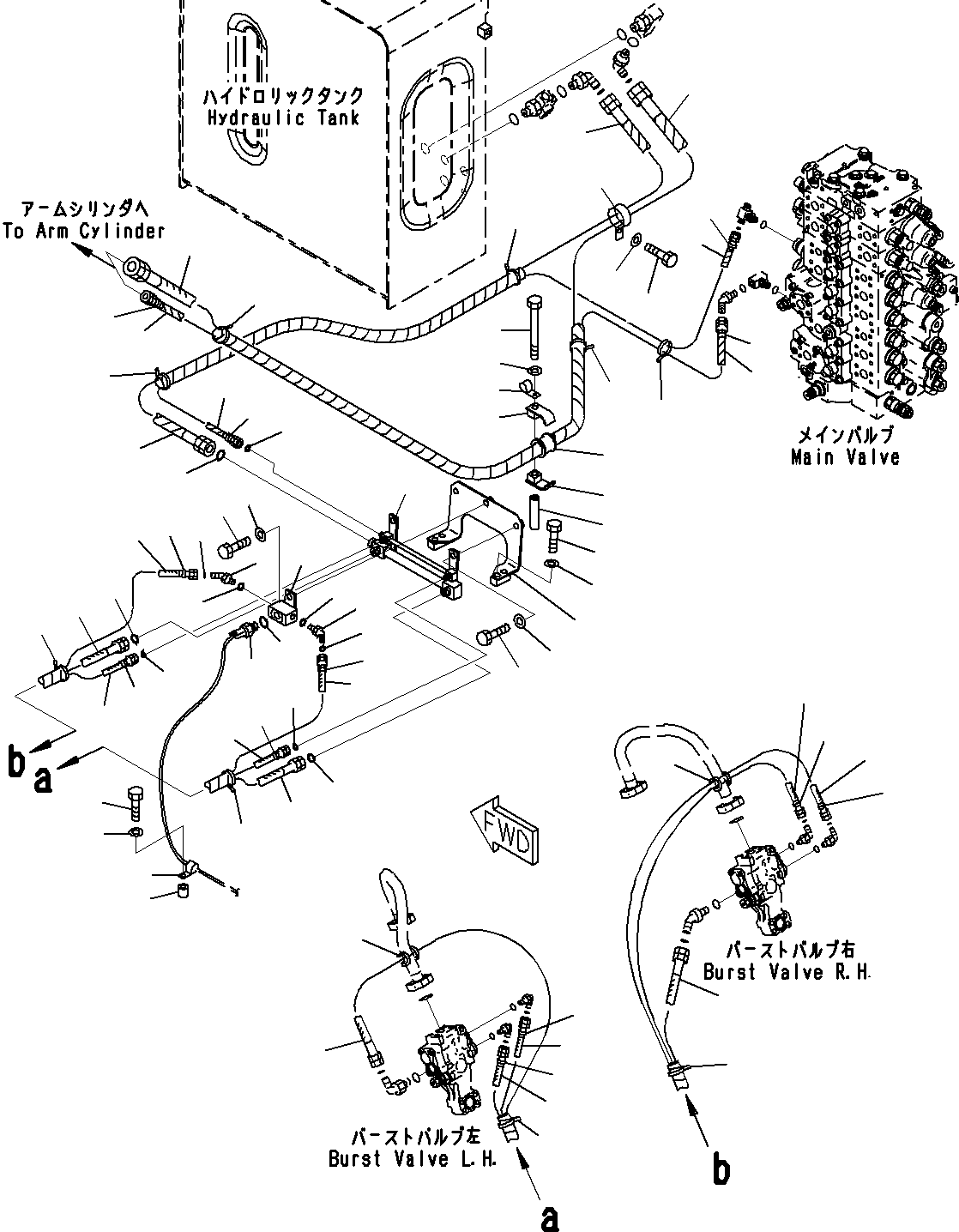 Komatsu parts book diagram for PC290-8K S/N 10001-UP ( Standard Machine ): BOOM AND ARM HOLDING VALVE CIRCUIT (3/6)(#10001-)