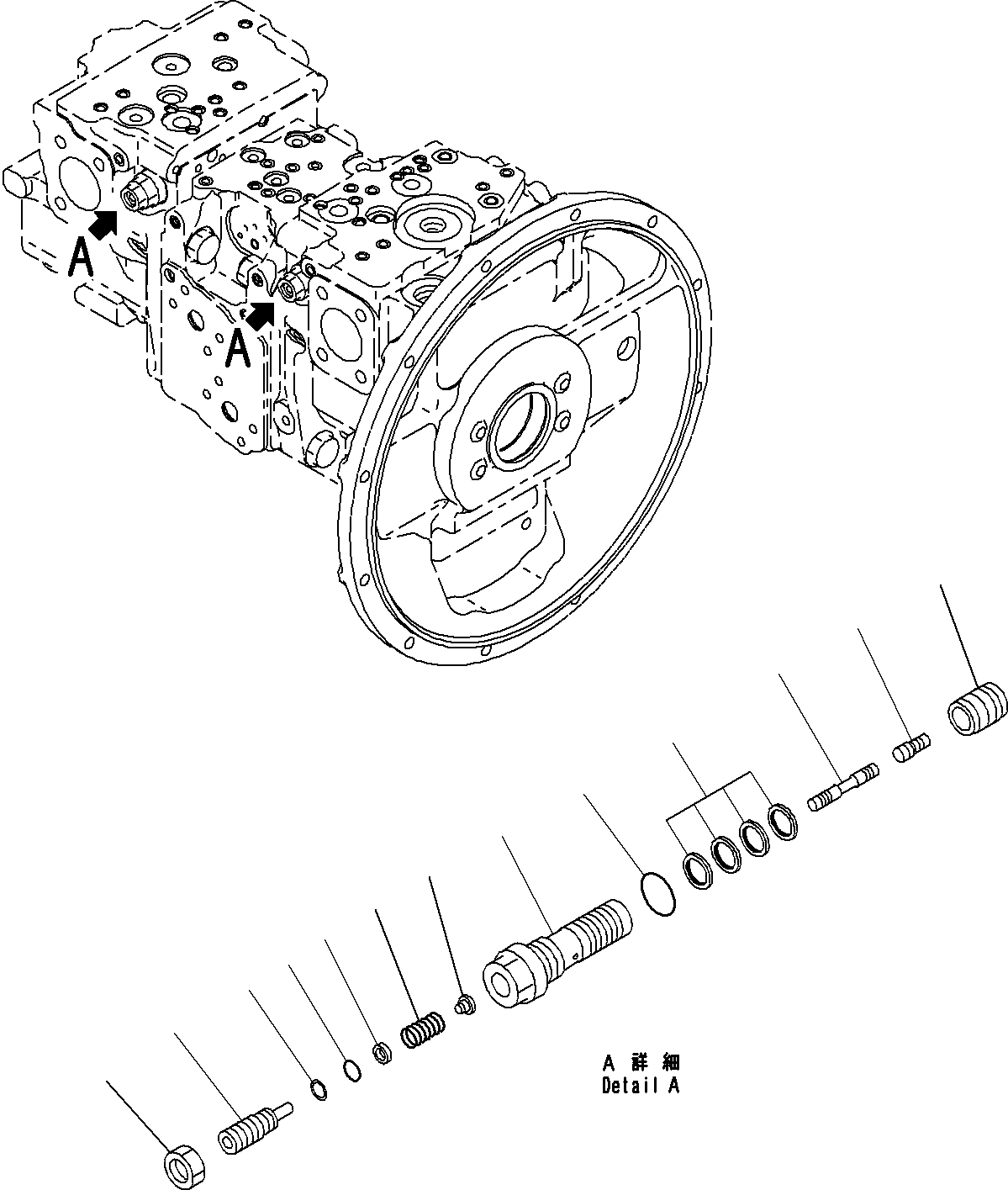 Komatsu parts book diagram for PC290-8K S/N 10001-UP ( Standard Machine ): MAIN PISTON PUMP (10/11)(#10001-)