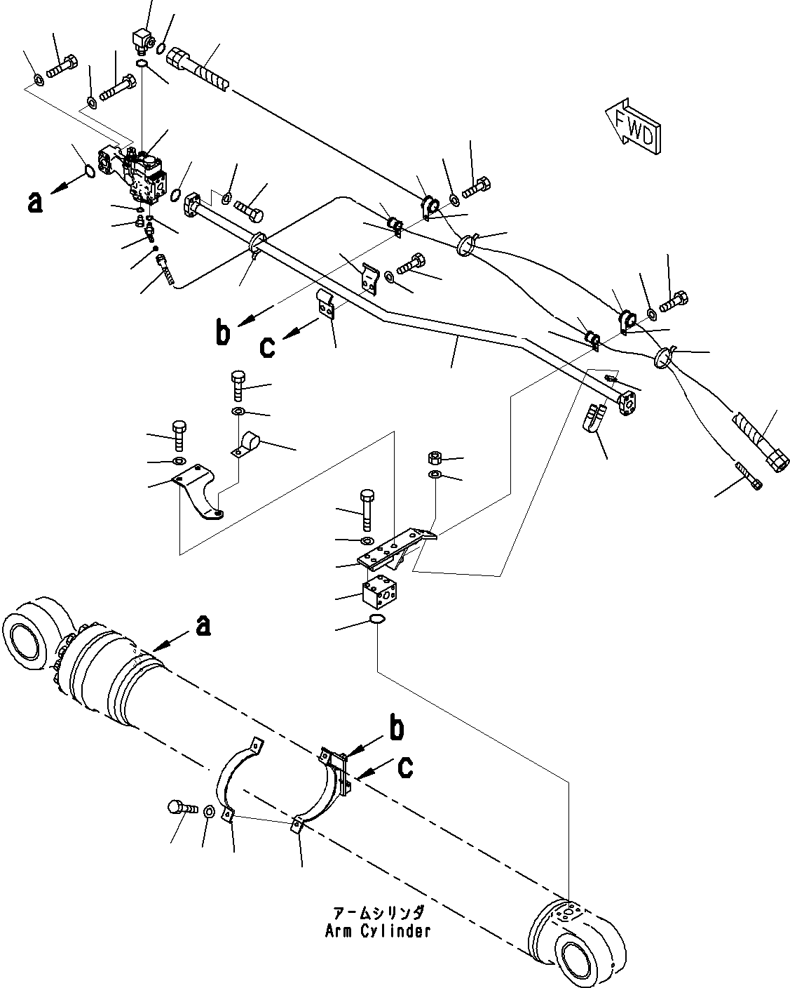 Komatsu parts book diagram for PC290-8K S/N 10001-UP ( Standard Machine ): BOOM AND ARM HOLDING VALVE CIRCUIT (1/3)(#10001-)