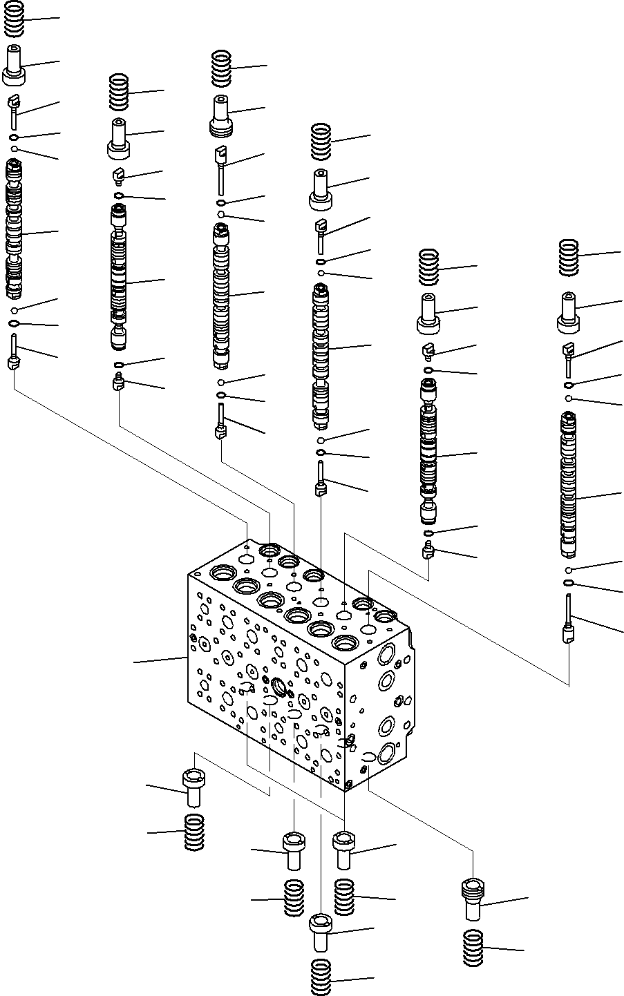 Komatsu parts book diagram for PC290-8K S/N 10001-UP ( Standard Machine ): MAIN CONTROL VALVE, FOR MACHINE WITH 1-ADDITIONAL ACTUATOR CIRCUIT AND BOOM HOLDING VALVE (1/22)(#10001-)