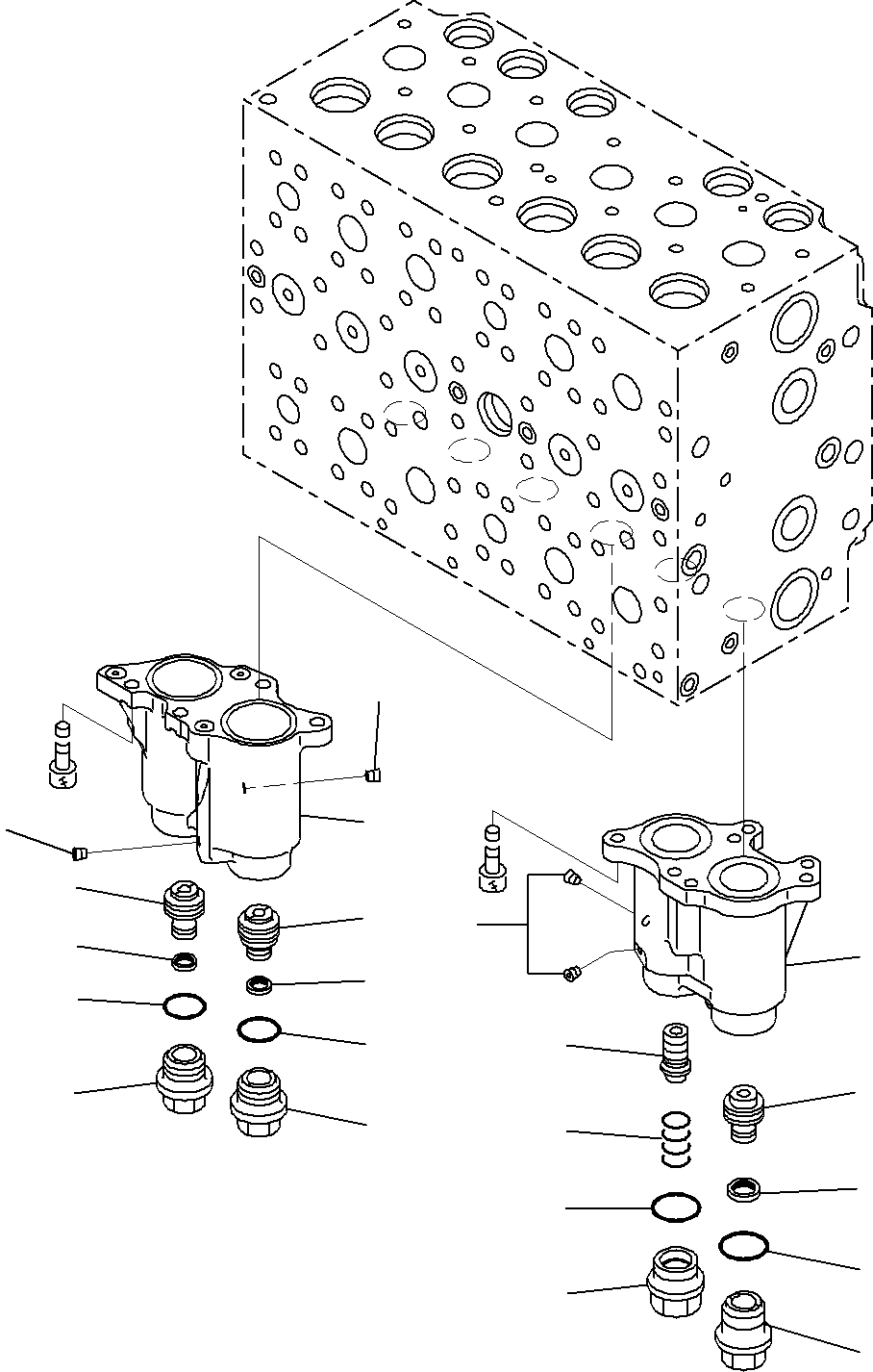 Komatsu parts book diagram for PC290-8K S/N 10001-UP ( Standard Machine ): MAIN CONTROL VALVE, FOR MACHINE WITH 1-ADDITIONAL ACTUATOR CIRCUIT AND BOOM HOLDING VALVE (2/22)(#10001-)