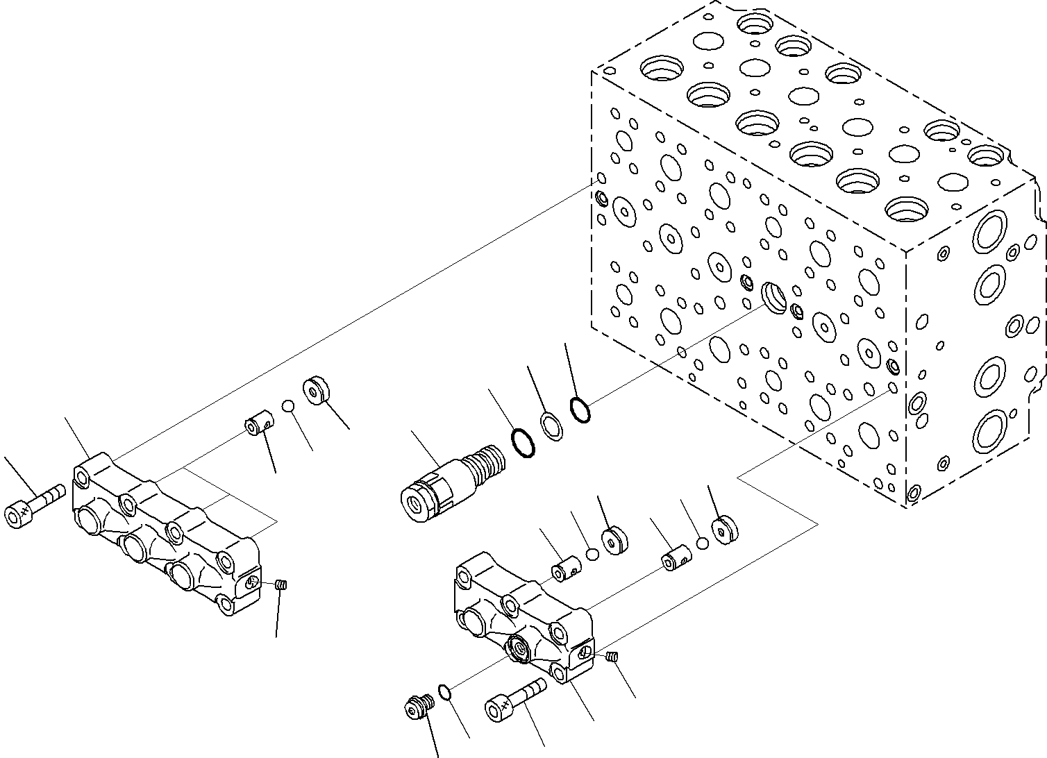 Komatsu parts book diagram for PC290-8K S/N 10001-UP ( Standard Machine ): MAIN CONTROL VALVE, FOR MACHINE WITH 1-ADDITIONAL ACTUATOR CIRCUIT AND BOOM HOLDING VALVE (10/22)(#10001-)