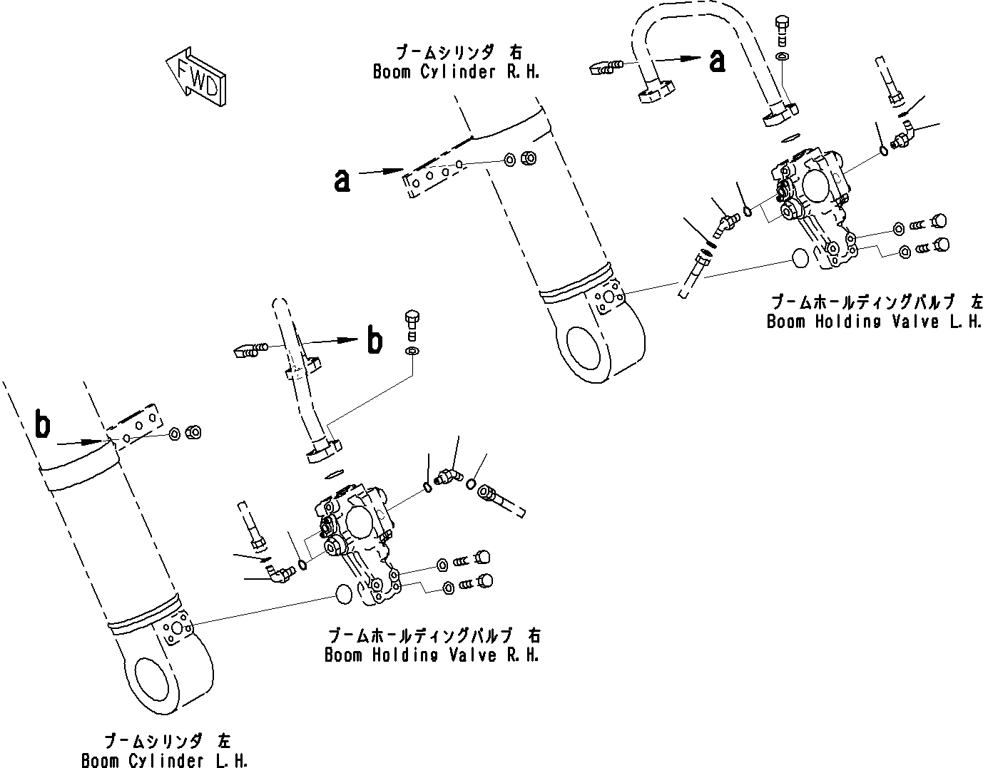 Komatsu parts book diagram for PC290-8K S/N 10001-UP ( Standard Machine ): BOOM HOLDING VALVE CIRCUIT (1/3)(#20001-)