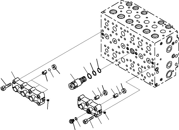 Komatsu parts book diagram for PC290-8K S/N 10001-UP ( Standard Machine ): MAIN CONTROL VALVE, FOR MACHINE WITH 2-ADDITIONAL ACTUATOR CIRCUIT (10/24)(#10001-)