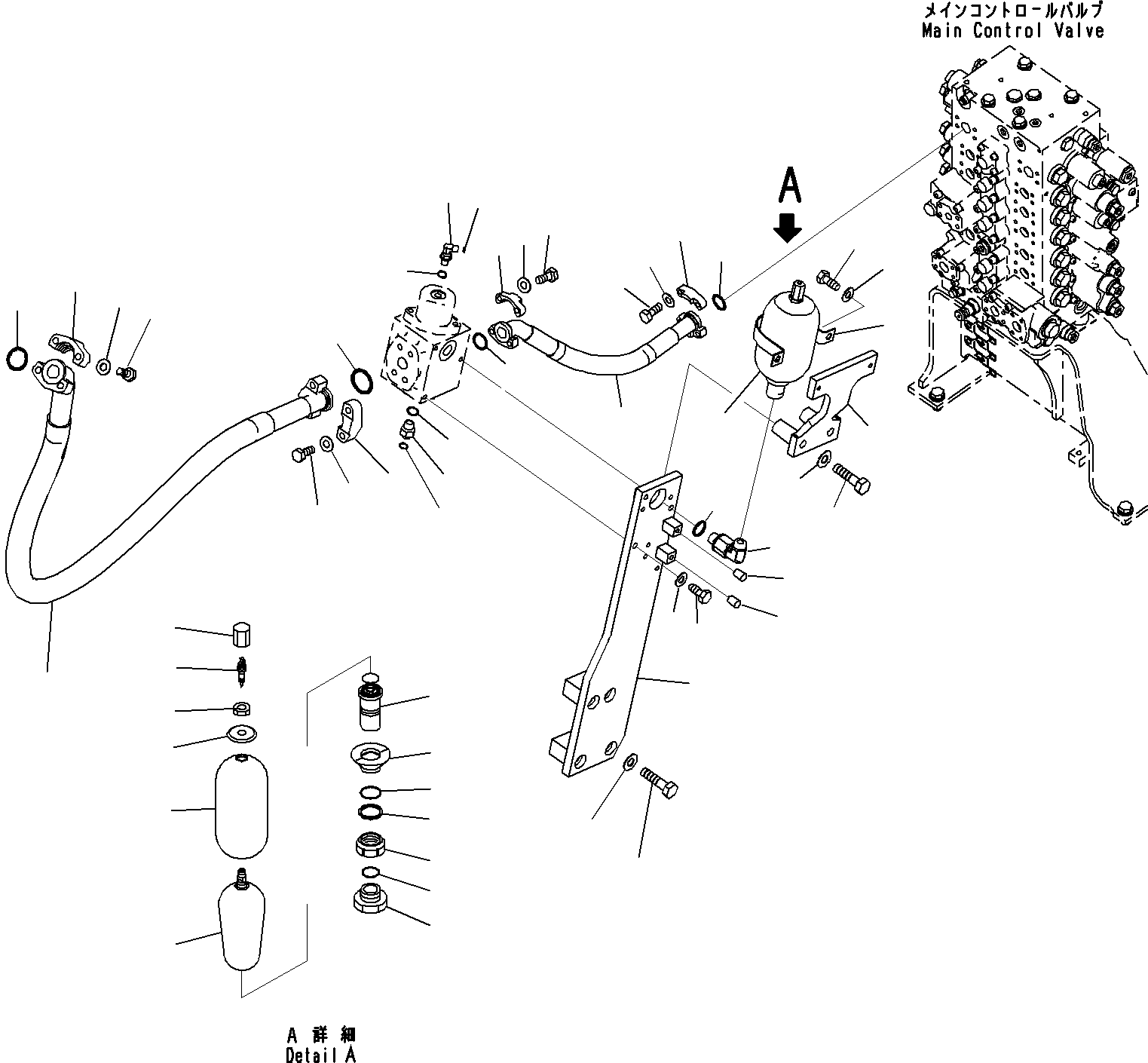 Komatsu parts book diagram for PC290-8K S/N 10001-UP ( Standard Machine ): ACTUATOR CIRCUIT, ADDITIONAL (3/4)(#10001-)