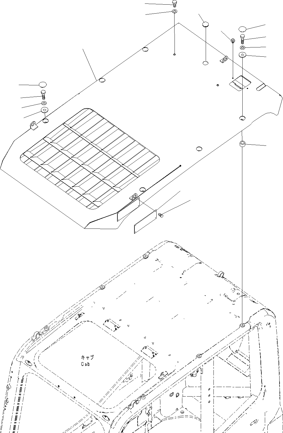 Excavators Komatsu / PC290-8K S/N 10001-UP ( Standard Machine )(0000002u) / Head Guard(#10001-)(184 : X21-1045251-01)