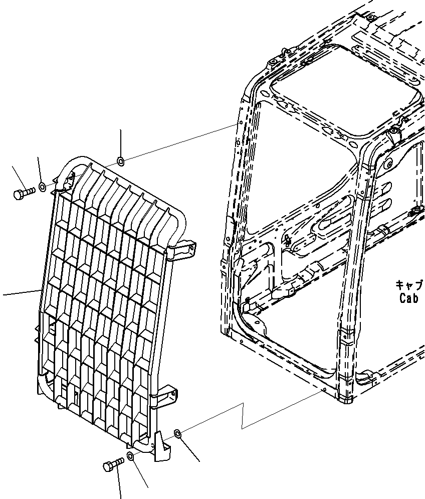 Excavators Komatsu / PC290-8K S/N 10001-UP ( Standard Machine )(0000002u) / Front Guard(#10001-)(185 : X21-1045261-01)