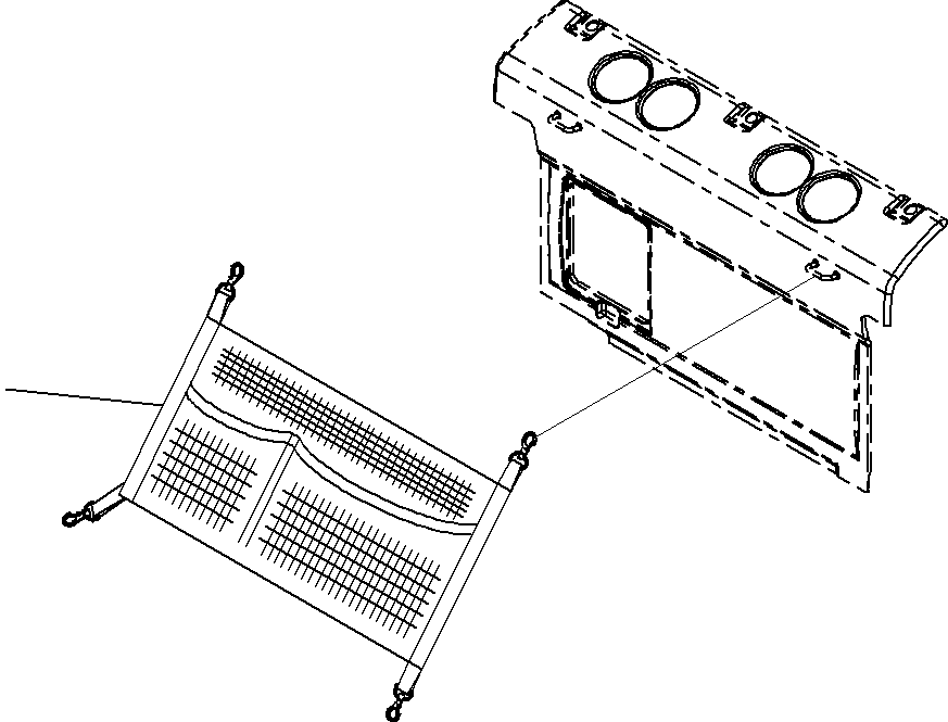Excavators Komatsu / PC290-8K S/N 10001-UP ( Standard Machine )(0000002u) / Luggage Box Net(#10001-)(241 : X21-1008810-01)