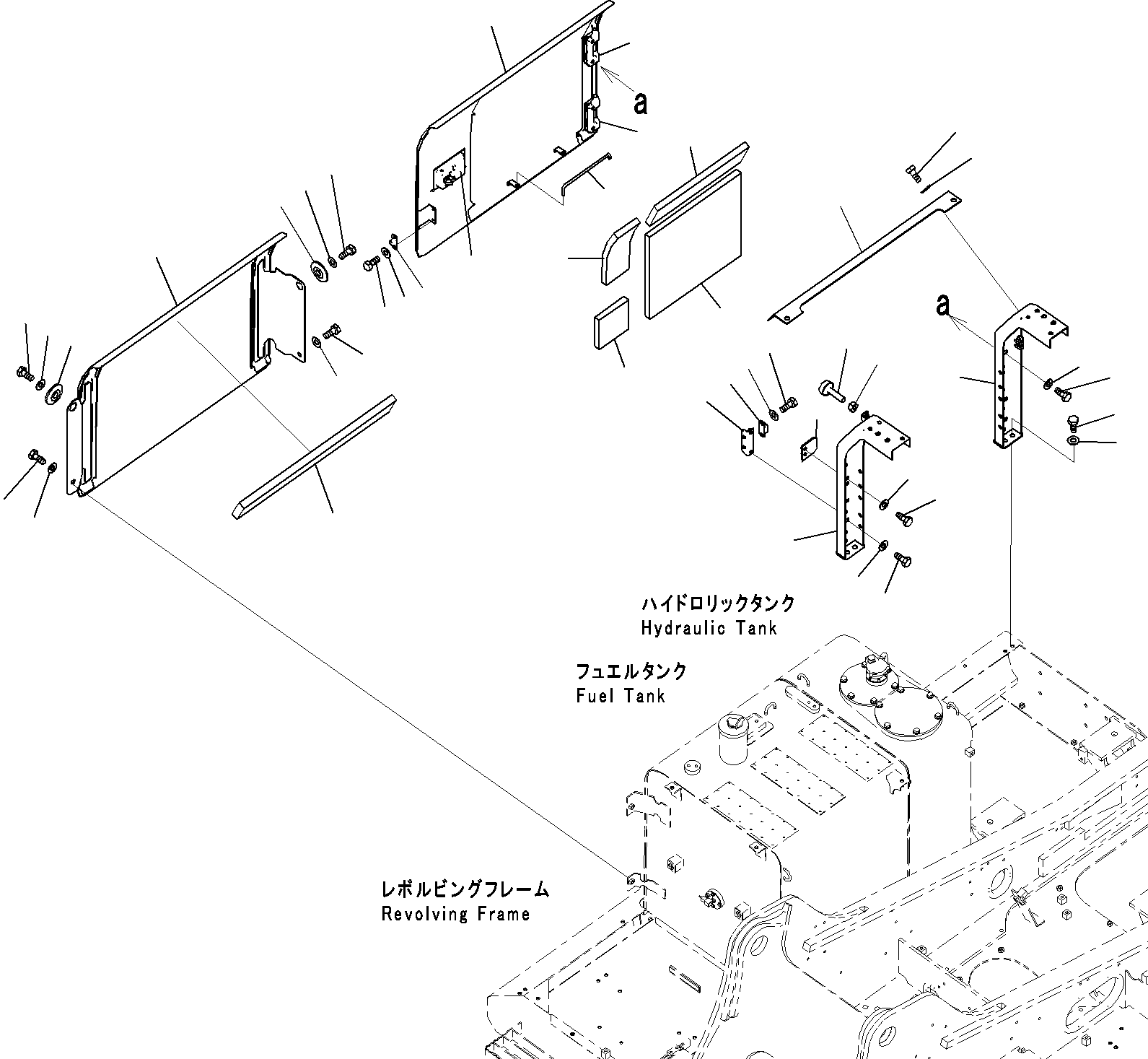 Excavators Komatsu / PC290-8K S/N 10001-UP ( Standard Machine )(0000002u) / Side Cover, RHS(#10001-)(246 : X21-1169020-01)
