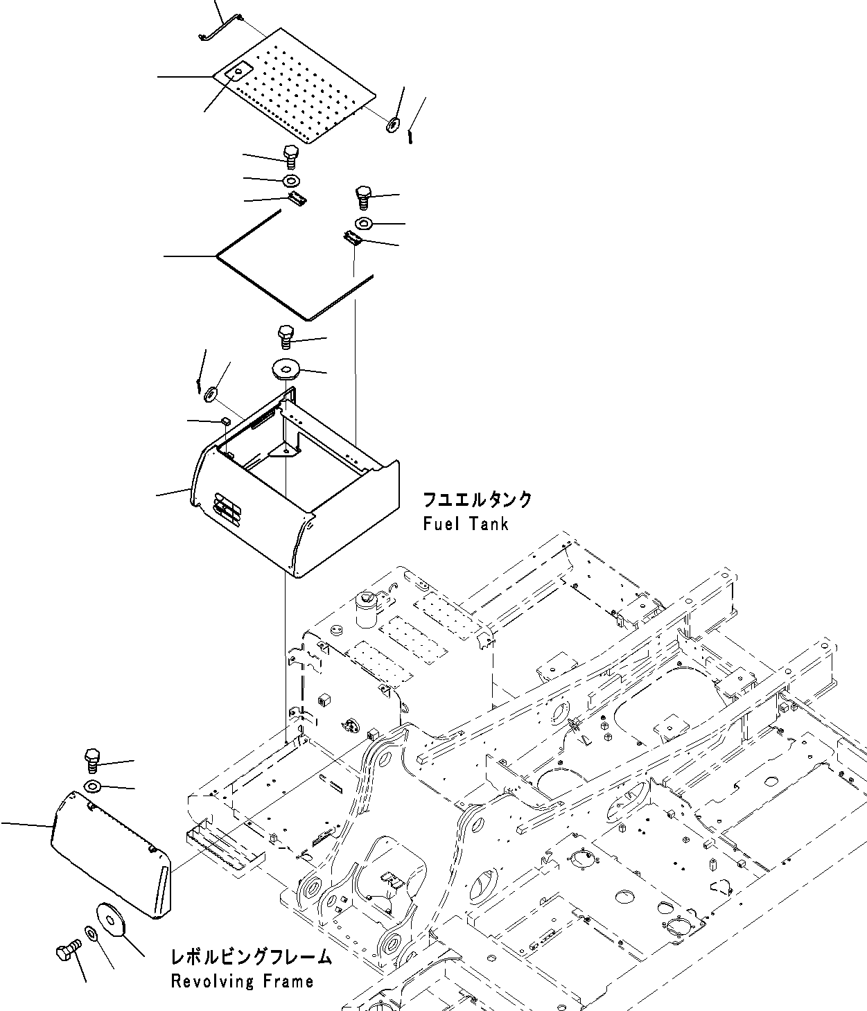 Excavators Komatsu / PC290-8K S/N 10001-UP ( Standard Machine )(0000002u) / Battery Case, For Machine With Fuel Refill Pump(#10001-)(256 : X21-1156490-01)