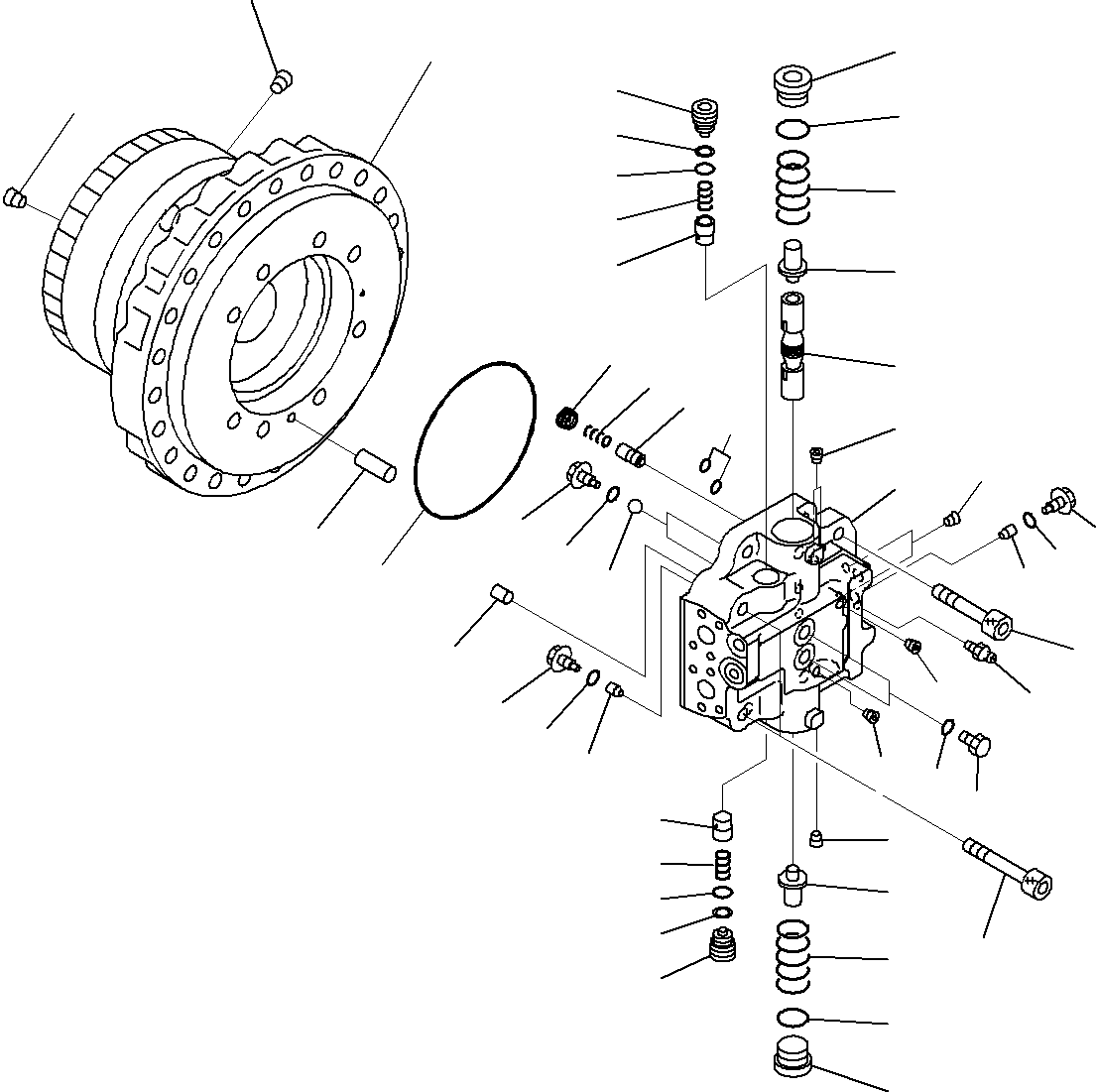 Komatsu parts book diagram for PC290-8K S/N 10001-UP ( Standard Machine ): TRAVEL MOTOR AND FINAL DRIVE (1/4)(#20001-)