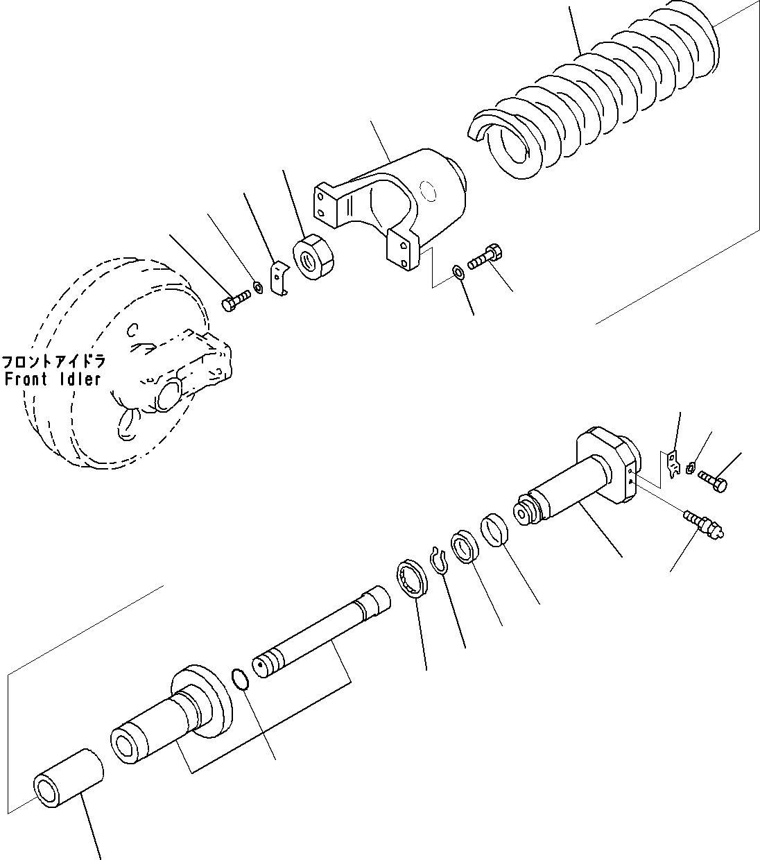 Komatsu parts book diagram for PC290-8K S/N 10001-UP ( Standard Machine ): IDLER CUSHION(#10001-)