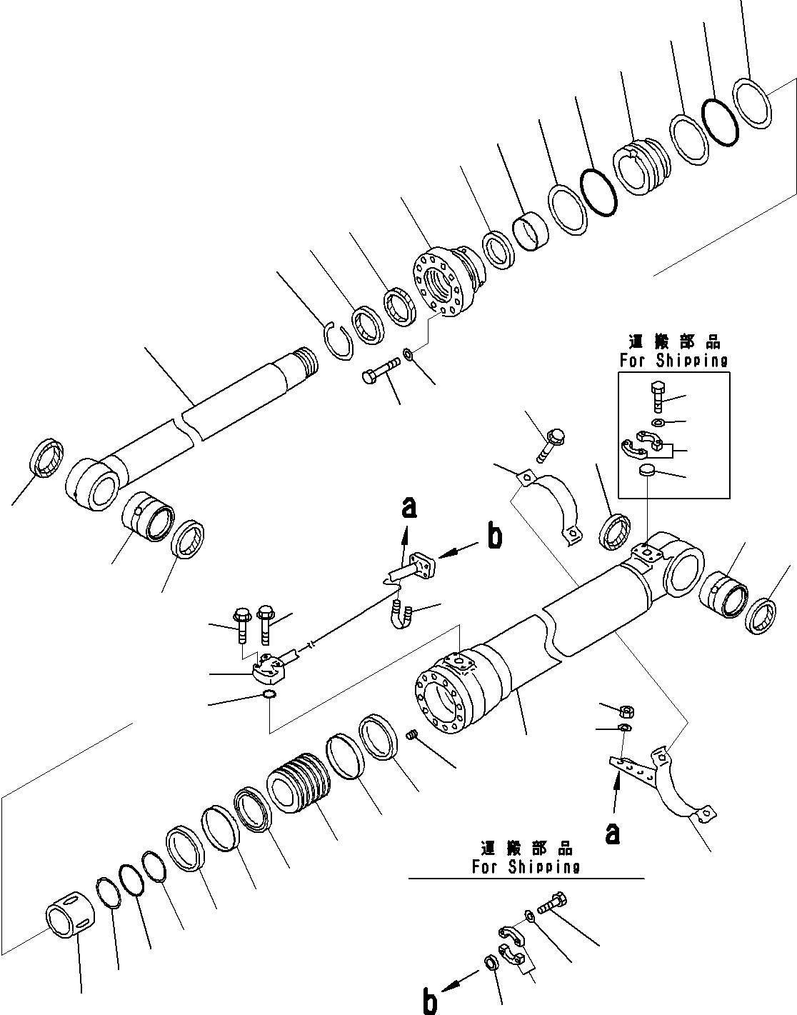 Komatsu parts book diagram for PC290-8K S/N 10001-UP ( Standard Machine ): BOOM CYLINDER (2/2)(#10001-)