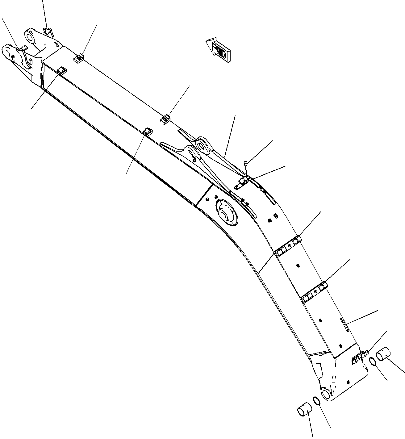 Komatsu parts book diagram for PC290-8K S/N 10001-UP ( Standard Machine ): BOOM, STRENGTHENED, FOR MACHINE WITH 1-ADDITIONAL ACTUATOR (1/6)(#20001-)